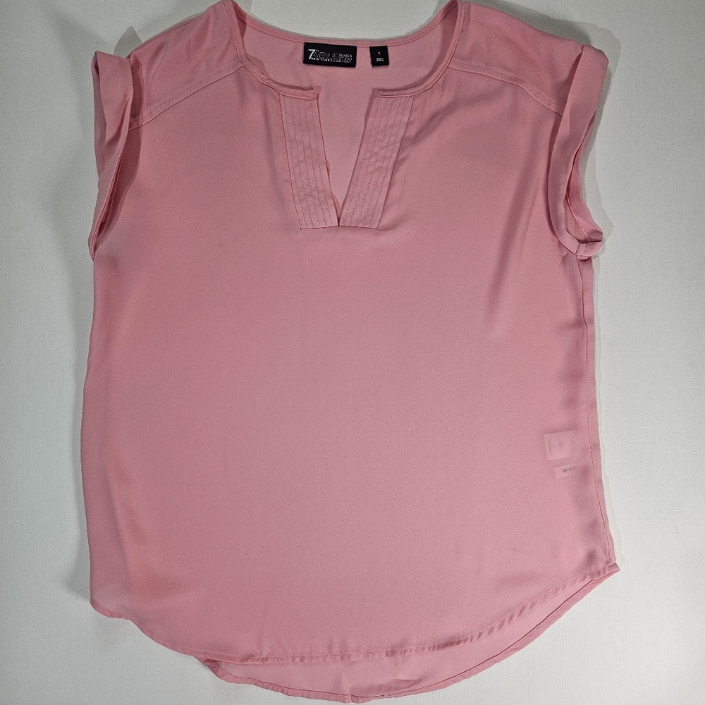 New York & Company Blouse Womens Small Light Pink Sleeveless Feminine Office Top